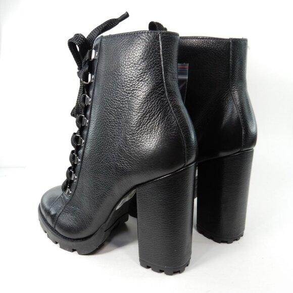 Schutz Zhara Lace up Ankle High Heel Bootie Size 8.5 Black Leather NEW $158 - Picture 10 of 16